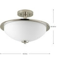 thumbnail image 7 of Progress Lighting Replay 2-Light Semi-Flush Ceiling Light, Polished Nickel, White Glass Shade, 7 of 7