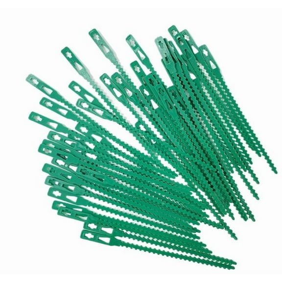 Byujiro 200Pcs Garden Plant Ties 5.3-Inch Reusable Fishbone Design Plastic Plant Support Ties for Climbing Plants, Roses, Vegetables & Lawn Care