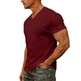 thumbnail image 6 of LIIPEE Mens T-Shirts Father'S Day Gifts Summer Casual Solid Color V-Neck Set-In Short Sleeve Pullover Male Regular Comfortable Breathable Soft Daily Fashion Versatile Tee Tops With A Pocket,S, 6 of 8