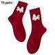 thumbnail image 1 of Red Cotton Crew Socks For Women Year Of The Horse Zodiac Celebration Casual, 1 of 5