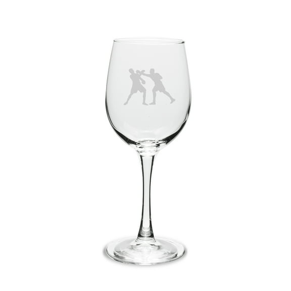 Hanging Boxing Gloves 12 oz. Deep Etched Wine Glass