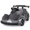 thumbnail image 1 of Gymax 6V Battery Powered Go Kart Kids Ride On 4 Wheel Racer RC w/ Bumper & Music Black, 1 of 8