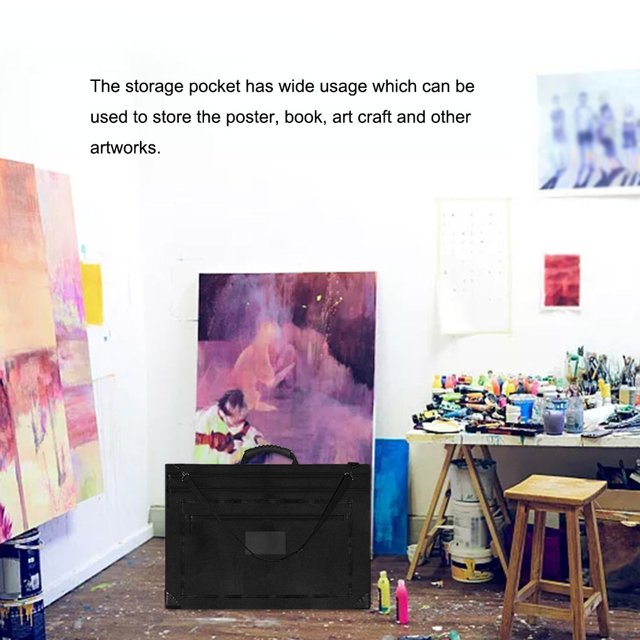 Washable Waterproof Artist Storage Bag Portable Multi-pockets with Handles Straps Large Capacity Art Pocket Accessory for Painting Poster Artworks