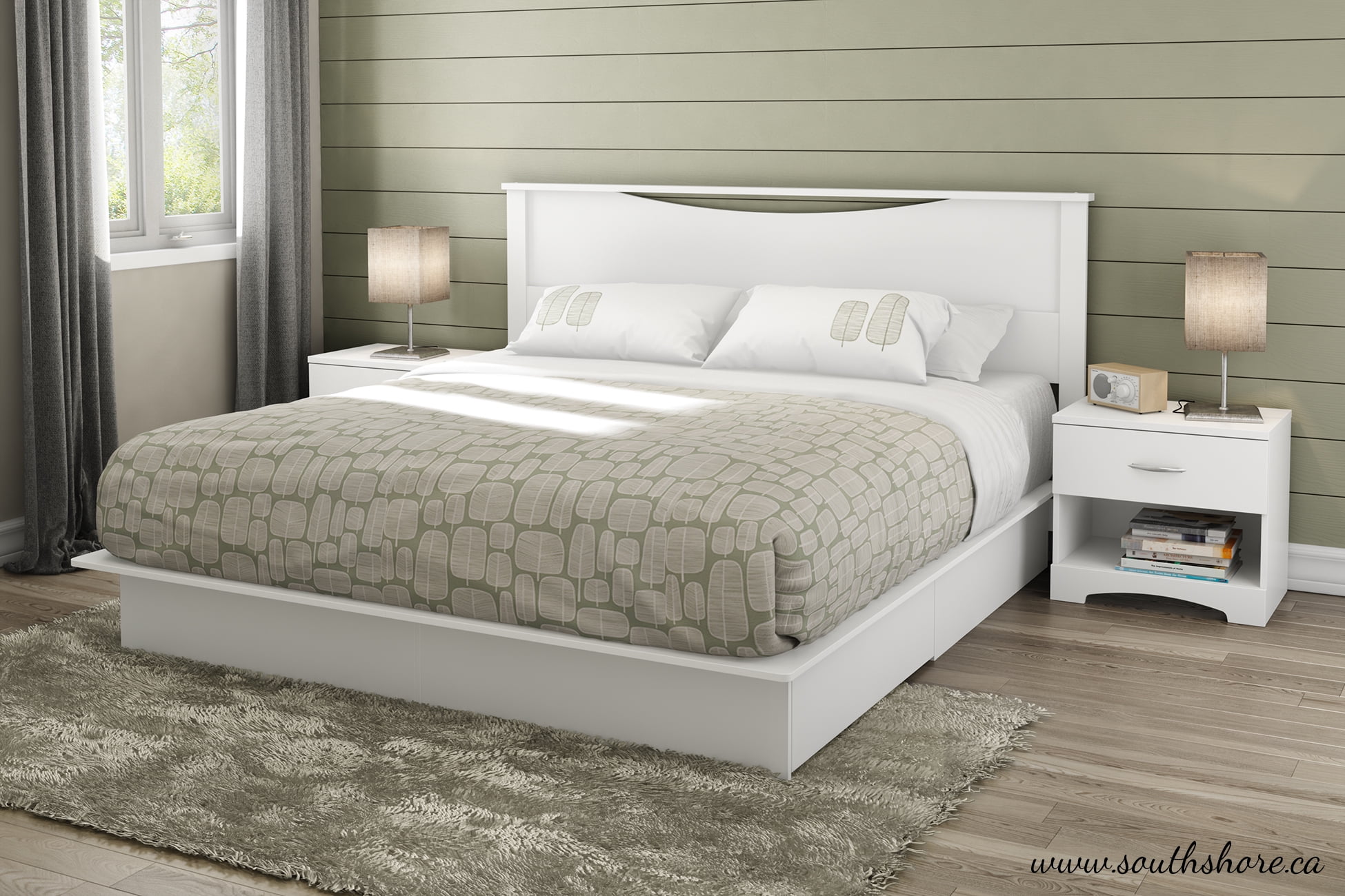 South shore step one king sale platform bed with drawers