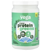 Vega Plant-Based Protein + Greens, Creamy Vanilla, 1 lb 6 oz (624 g)