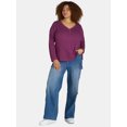 thumbnail image 2 of Terra & Sky Women's Plus Thermal Henley Top, Available in 1 and 2-Pack, Sizes 0X-5X, 2 of 6