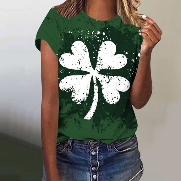 Warop Casual Short Sleeve T-Shirt for Men and Women with Saint Patrick's Day Print for Everyday Wear and Holiday Festivities