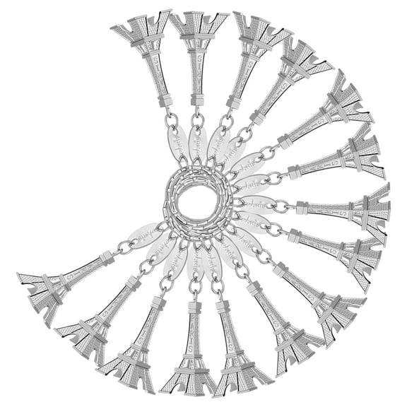 PENIKOKO Eiffel Tower Keychain Set 15 Pcs Alloy Key Pendant 9.8 x 2.2 x 2.2 cm Travel Souvenir Accessories