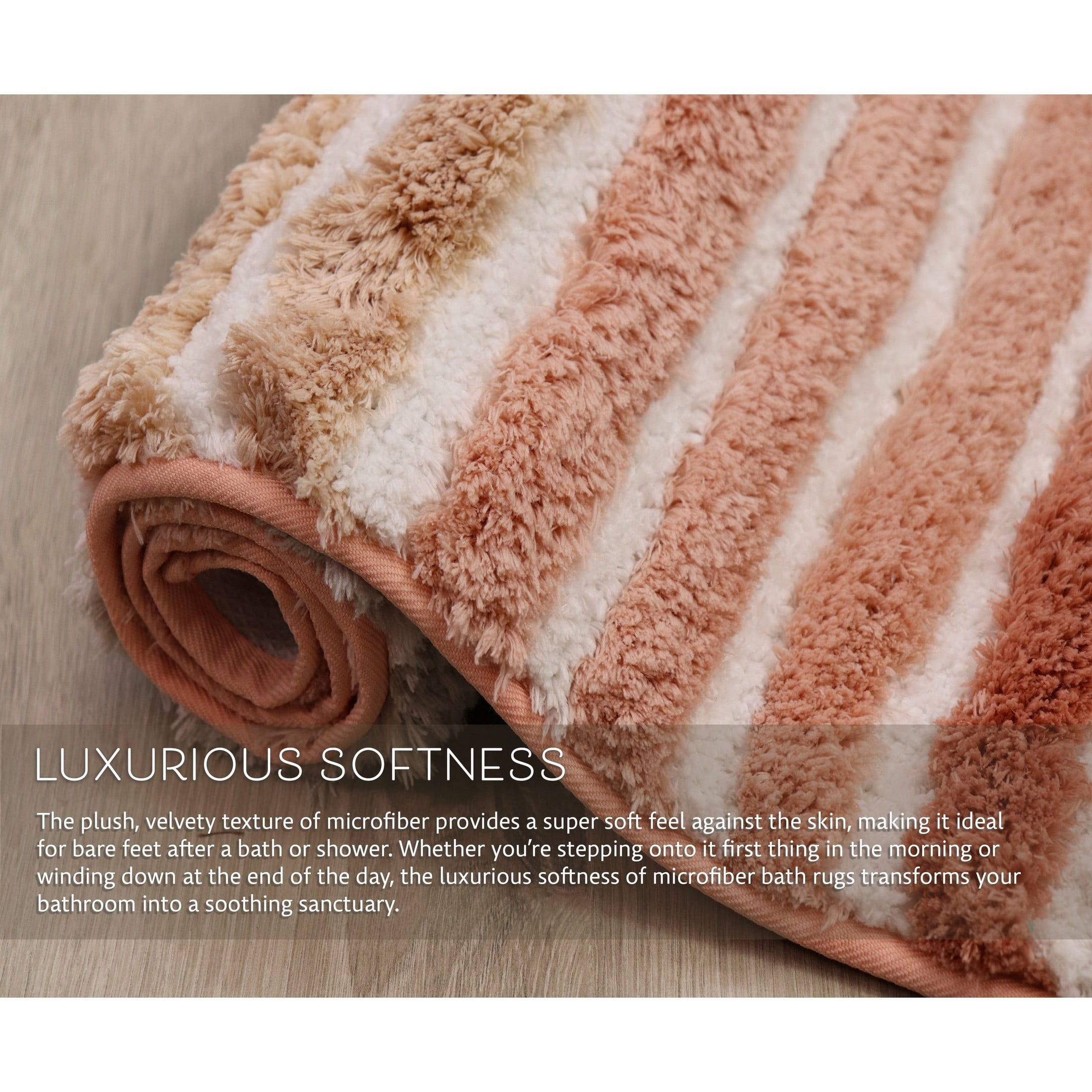 Bathroom Rugs, Extra Soft Absorbent Bath Rugs, Non-Slip, Quick Drying, Machine Washable, Plush Comfort for Bathroom Floor, Tub, Shower and Home Decor Accessories, 24x40, Coral