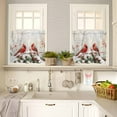 thumbnail image 4 of Christmas Reindeer Curtain Valances Set Snowflake Red Plaid Kitchen Curtains 24&nbsp;inch Length Rod Pocket Valance and Tiers 3 Piece Set Small Bedroom Bathroom Laundry Decor, 4 of 7