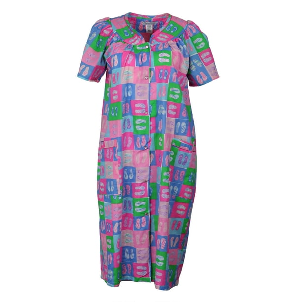 Elegant Emily Women's Plus Size SnapFront Duster Robe With Pockets