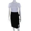 Nanette Lepore Womens Woven Ruffle Cascade Pencil Skirt Black Size 6