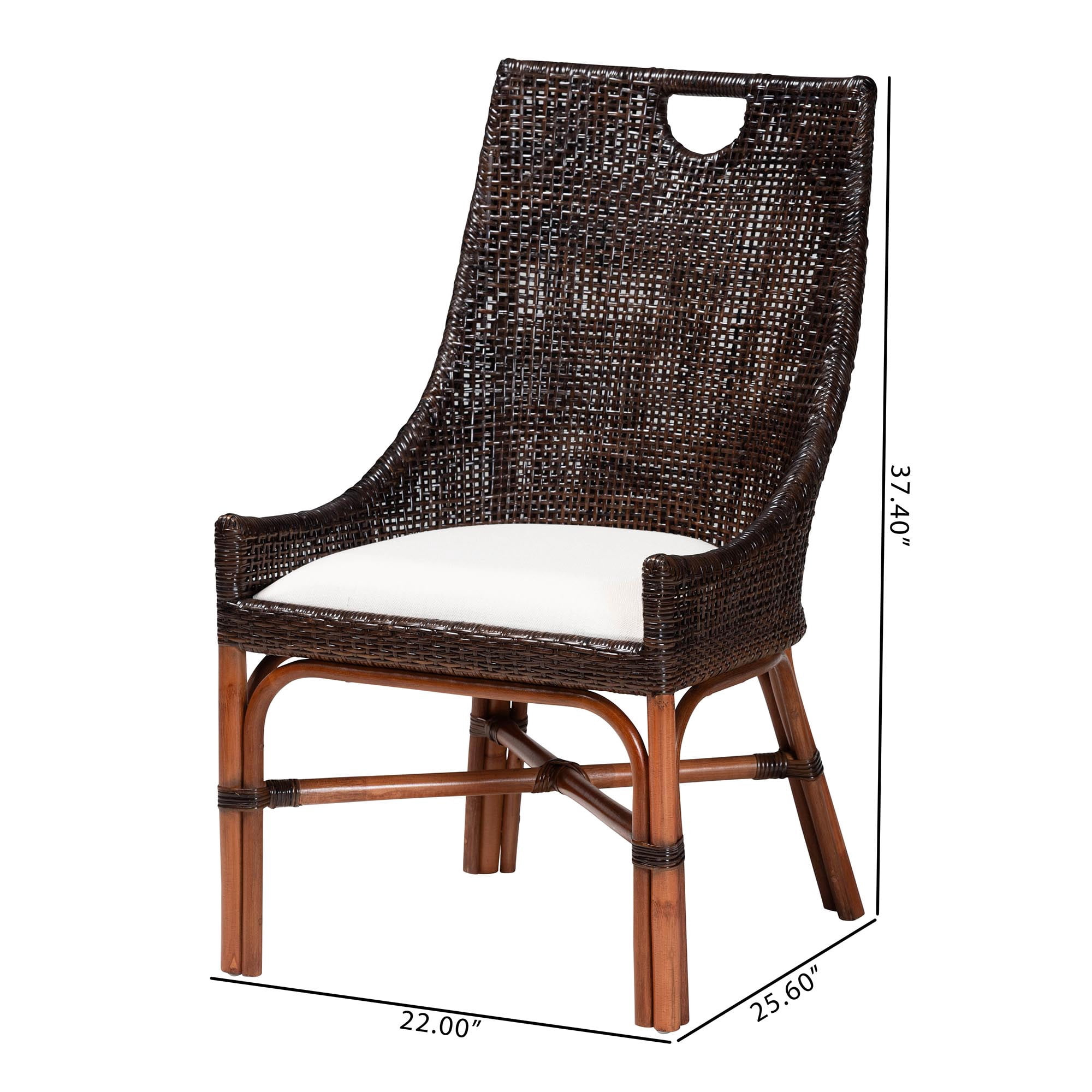bali & pari Petra Boho Dining Chair, 2-Piece, Espresso