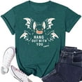 thumbnail image 2 of Women's Halloween Cute Bat Print Short Sleeve T Shirt, 2 of 2