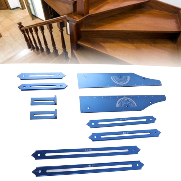Plantilla De Banda De Rodadura De Escalera De aleación De Aluminio, Herramienta De Plantilla De Banda De Rodadura De Escalera Práctica Ajustable Con Estuche Para Proyectos De