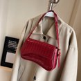 thumbnail image 4 of Bolsos elegantes de cuero de PU para mujer impermeables para axila bolsos de viaje de Color sólido, 4 of 9