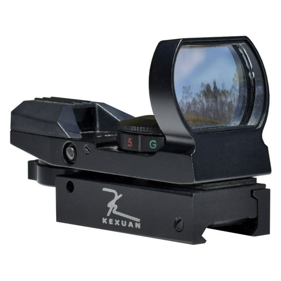 Kexuan Mini Reflex Sight, Red/Green Dot, 4 Reticle Styles, Picatinny Mount, Black