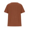thumbnail image 5 of Raeneomay Oversized T Shirts for Women Women Casual Cotton and Linen Top Printed Short Sleeve Button Tunic T-Shirt Blouse Tops, 5 of 5