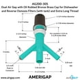 thumbnail image 3 of Dual Air Gap with Oil Rubbed Bronze Brass Cap for Dishwasher and Reverse Osmosis Filters (with tank) and Extra Long Thread (AG200-305, AG200-X05, AMERIGAP), 3 of 9