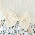thumbnail image 6 of Toddler Girl Dresses New Girls Floral Dress With Bow Headscarf Spring Summer 2 Piece Set Baby Baby Girl Dress Beige 6 Months-9 Months, 6 of 7