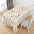 thumbnail image 6 of Beige Boho Table Cloth Waterproof Tablecloths, Vintage Ethnic Floral Abstract Geometric Tablecloth Dining Table Cover for Kitchen Party Tabletop Outdoor, Rectangle Tablecloth 60x120 Inch, 6 of 9
