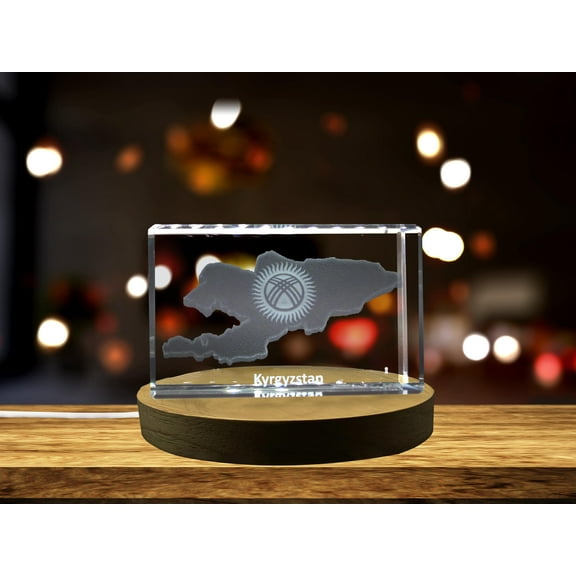 Kyrgyzstan 3D Engraved Crystal 3D Engraved Crystal Keepsake/Gift/Decor/Collectible/Souvenir