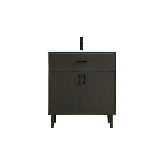 Elegant Kitchen and Bath Chandler 30 Inch Single Bathroom Vanity In Mocha Brown