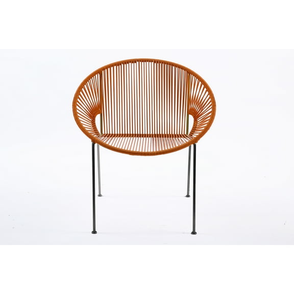 Art Deco Accent Chair - Orange Patio Outdoor Furniture - Modern Design Seating