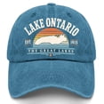 thumbnail image 6 of Lake Ontario Great Lakes Vintage Map Washed Baseball Cap for Men Women,One Size, 6 of 6