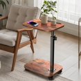thumbnail image 2 of Meeyoga Mesa Auxiliar con Ruedas y Altura Ajustable 48-84 cm, Mesas de Sala para L&aacute;mparas, Giratoria 360&deg;, Ruedas Desmontables con Freno, Estilo Moderno de Madera Nogal para Sof&amp, 2 of 7
