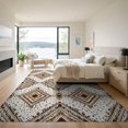 thumbnail image 3 of ODIKA 9'x12' Washable Area Rug Low Pile, Flatwoven, Print Southwestern Abstract Inspired Patches Border Spotted Cow Refined for Great Room, Indoor Concept, Large Living, 3 of 7