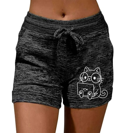 

Xinqinghao Shapewear Shorts Women s Lounge Shorts Print Comfy Pajama Bottom With Pockets And Drawstring Lounge Pants Black XXXL