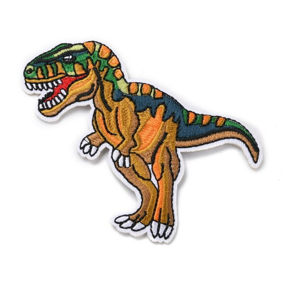 10pcs Computerized Embroidery Cloth Iron on/Sew on Patches Costume Accessories Dinosaur Colorful 89x106x2mm Cloth