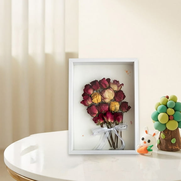 LHNFT 5x7 Shadow Box Frame Small Shadow Box Display Case White Picture Frame Glass Surfaces Internal Depth 1.5 inch for Wall Or Tabletop My Orders Placed Recently By Me