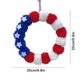 thumbnail image 3 of WKSCLPAI 4th of July Decorations Patriotic American Wreaths,Handcrafted Cotton Independence Day Decorations Wreath,Memorial Day Artificial Flowers for Window Door Courtyard wall Decoration, 3 of 3