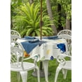 thumbnail image 3 of Outdoor Tablecloth with Umbrella Hole for Patio/Picnic/Party/Camping, Spring Butterfly Dragonfly Waterproof Table Cloth Round Cover Washable, Beige Botanical Floral Rustic (Dia 54"), 3 of 8