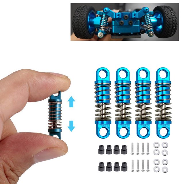 Amortiguador RC perfke 4 Uds 1/28 Scale Monster Azul mini coche amortiguador