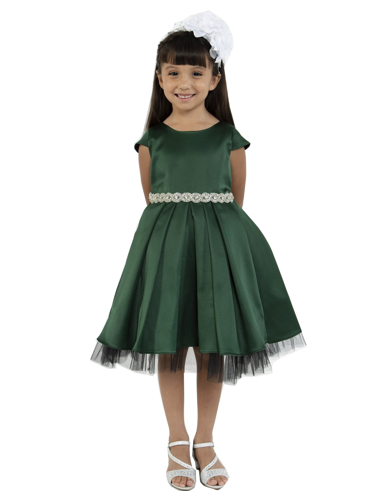 girls christmas dress green