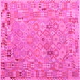 thumbnail image 1 of Ahgly Company Indoor Square Abstract Pink Contemporary Area Rugs, 4' Square, 1 of 4