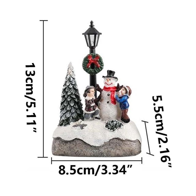 Christmas LED Light House - Hand Painted Village Decoration with Warm White Battery-Operated Lights for Holiday Centerpiece Display