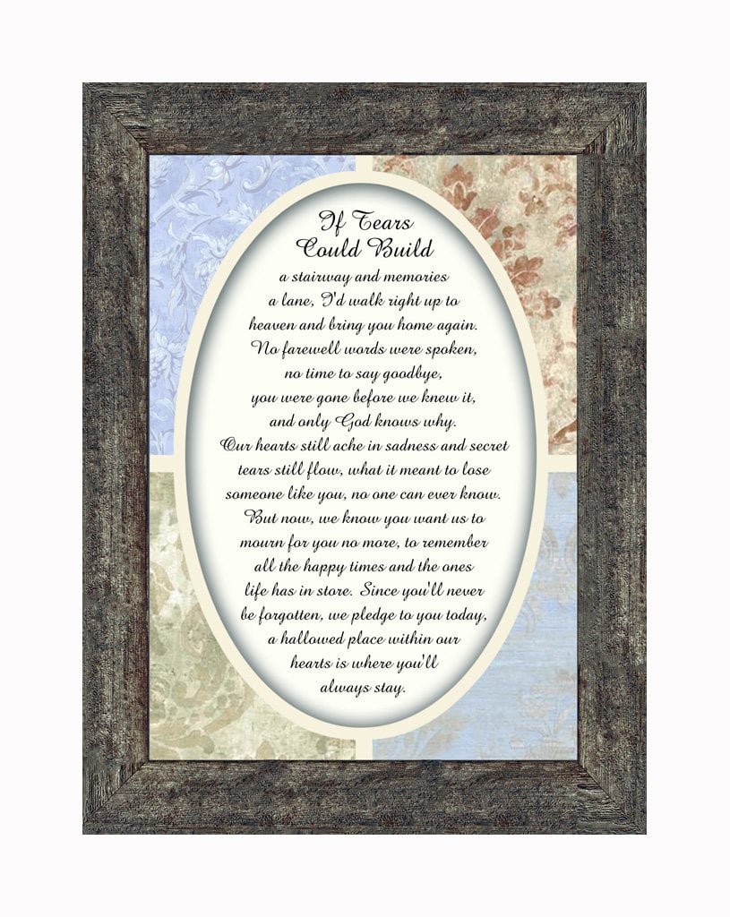If Tears Could Build a Stairway, Condolence or Sympathy Gift, Framed