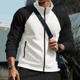 thumbnail image 6 of Dwelliawo Men's Zip Up Sport Jacket Color Block Stand Collar Athletic Outerwear Lightweight Quick Dry Honeycomb Knit For Running Gym Training Casual Daily Activities White M, 6 of 6