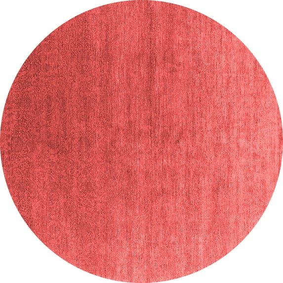 Ahgly Company Indoor Round Oriental Red Industrial Area Rugs, 4' Round