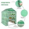 thumbnail image 3 of FASCK Walk-in Greenhouse, Outdoor Durable PE Plant Green House for Frost Protection with 3 Tiers 8 Shelves, Shelf Clips, Roll-up Zipper Door, 56"x56"x77" Green, 3 of 8