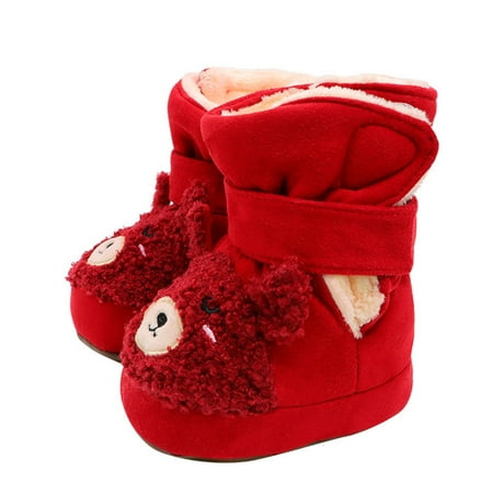 

Cathalem Toddler Winter Shoes Size 5 Baby Shoes Toddler Boots Soft Bottom Toddler Shoes Plus Velvet Thick Non Slip Large Cotton Shoes Red 12 Months
