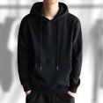 thumbnail image 4 of Men Kangaroo Pocket Plain-Colour Sweaters Hoodies for Winter Sports Casual, 4 of 8