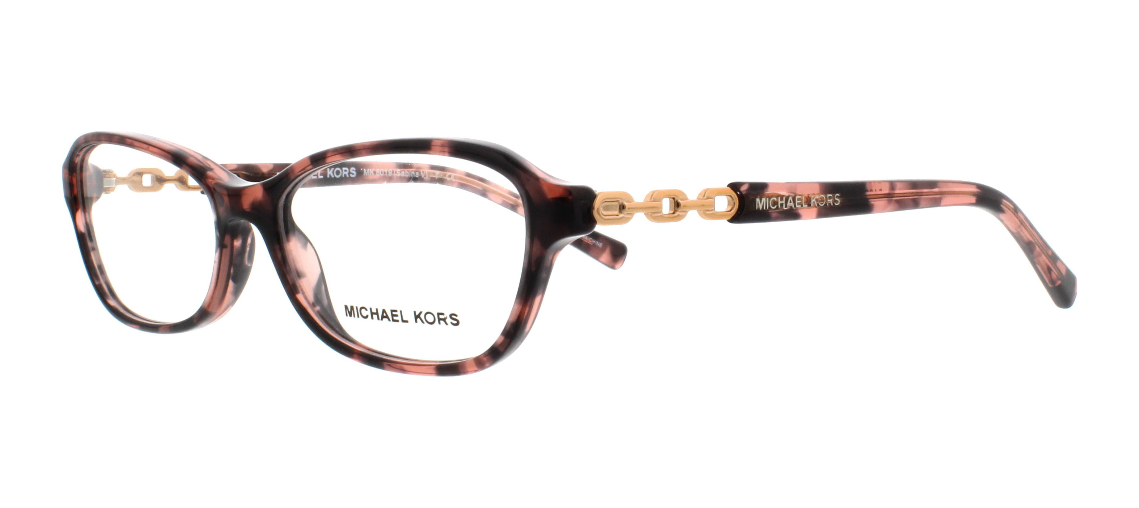 MICHAEL KORS Eyeglasses MK 8019 3108 Pink Tortoise/Rose Gold 51MM ...