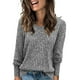 thumbnail image 3 of Camisetas para mujer,Top de mezcla de lino para mujer, manga corta, cuello redondo, jersey informal de color liso, tejido suave y cómodo, versátil para uso diario, sopatenor, 3 of 8