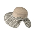 thumbnail image 5 of AJGRHE Women's Wide Brim Bucket Hat -Sun Hat Solid Color, Piping Detail, Bow - Accented Ponytail Opening for Daily Leisure Shopping Party White One Size, 5 of 5