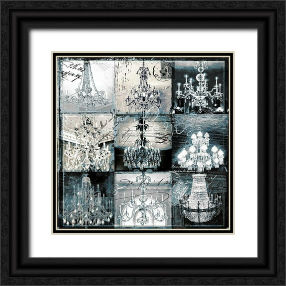 Sophie 6 26x26 Black Ornate Wood Framed with Double Matting Museum Art Print Titled - Chandelier Collage